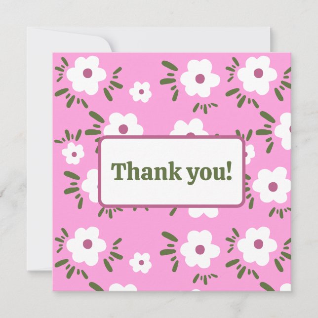Happy Flowers Thank You Card (Front)