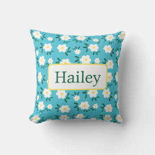 Happy Flowers Throw Pillow