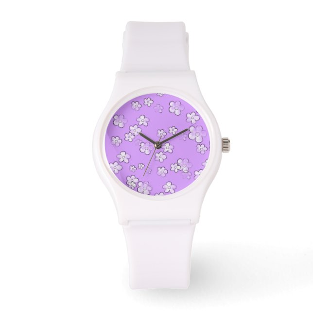 Happy Flowers - Violet - Cute Girly  Watch (Front)