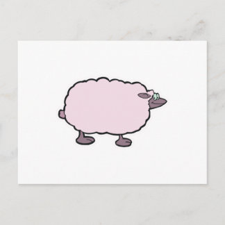 happy fluffy sheep postcard