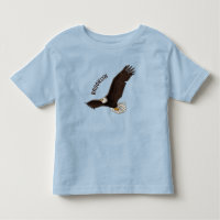Happy flying bald eagle cartoon illustration 