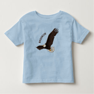 Happy flying bald eagle cartoon illustration  toddler t-shirt