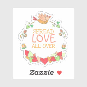 Happy Flying Bird Spread Love All Over Cute Sticke Sticker
