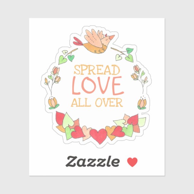 Happy Flying Bird Spread Love All Over Cute Sticke Sticker (Sheet)