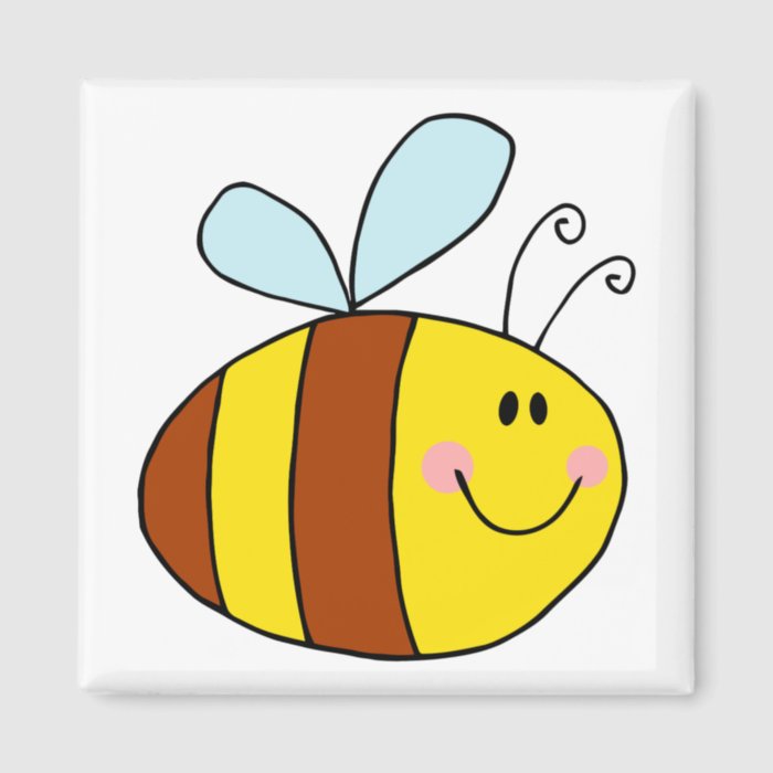 happy flying honeybee honey bee cartoon refrigerator magnets