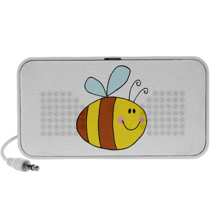 happy flying honeybee honey bee cartoon iPod speaker