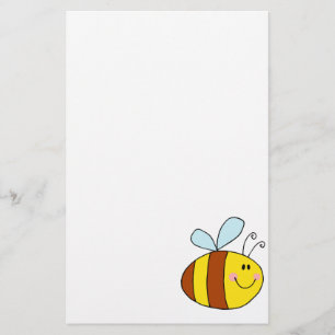 happy flying honeybee honey bee cartoon stationery