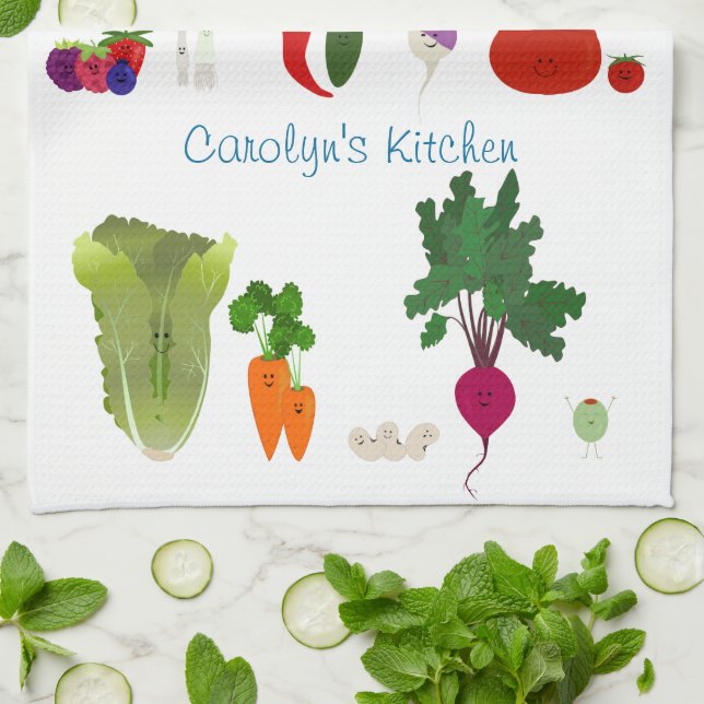 Happy Food Personalized Towel (Folded)