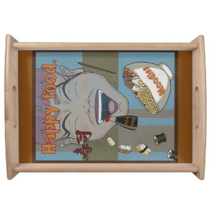Happy food serving tray