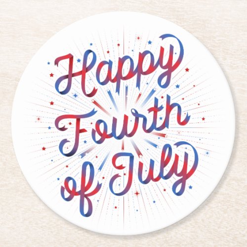 Happy Fourth 4th of July Paper Coasters