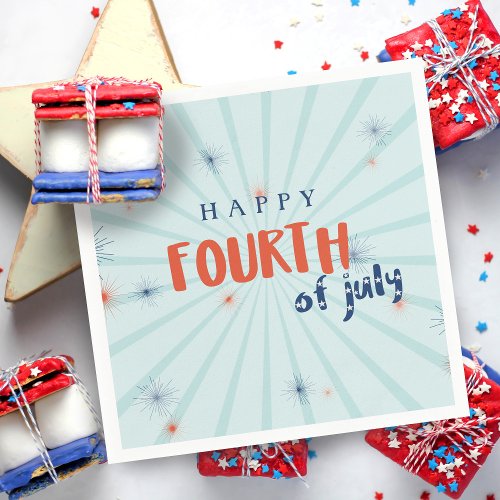 Happy Fourth Fireworks 4th of July Party Napkins