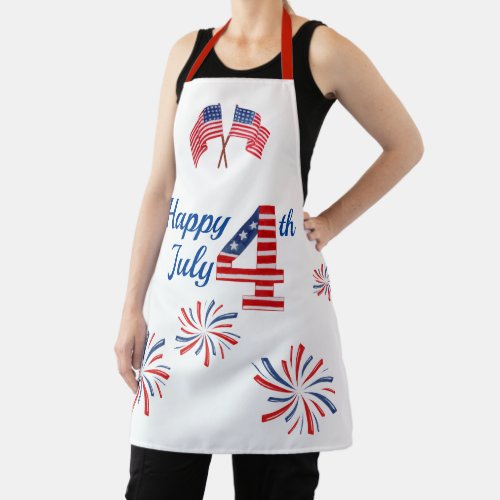 Happy Fourth of July All_Over Print Apron