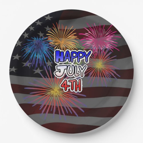 Happy Fourth of July Barbecue Party Paper Plates