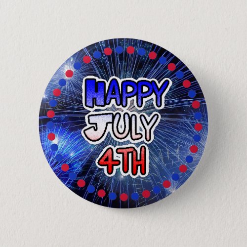 Happy Fourth of July Button