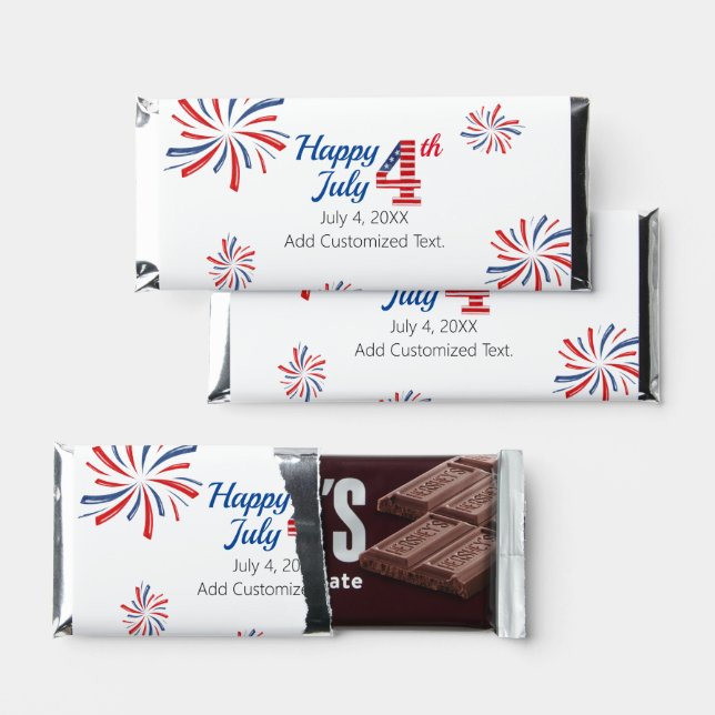 Happy Fourth of July Custom Hershey's Bars  (Front)