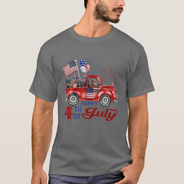 Happy Fourth Of July Dachshund T-Shirt (Front)