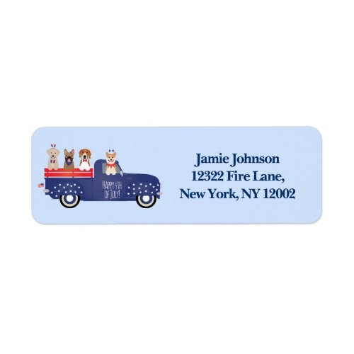 Happy Fourth Of July Dogs Pickup Truck Label