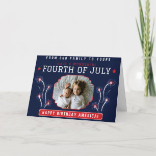 Happy Fourth Of July Family Photo Card