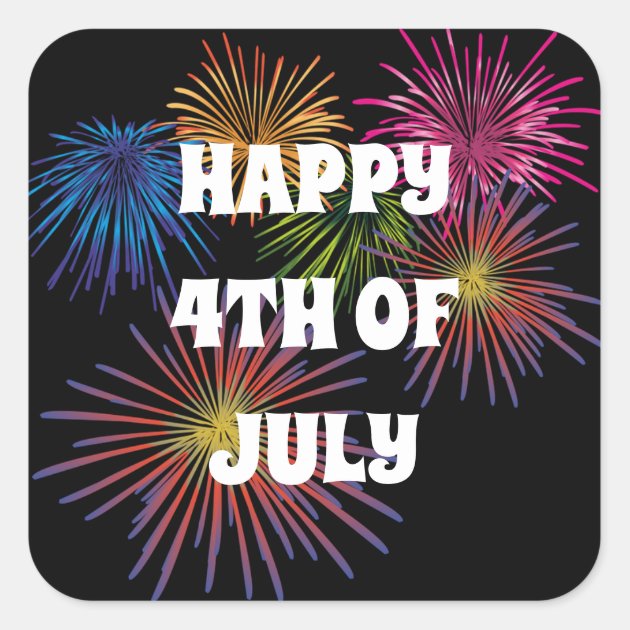 Happy Fourth Of July Fireworks Stickers | Zazzle.com