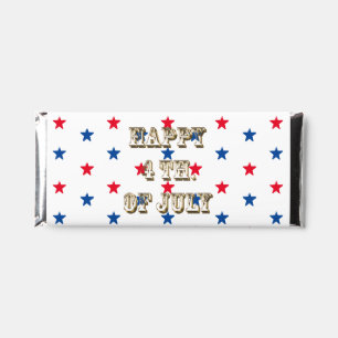 Happy fourth of July gold red white blue stars fun Hershey Bar Favors