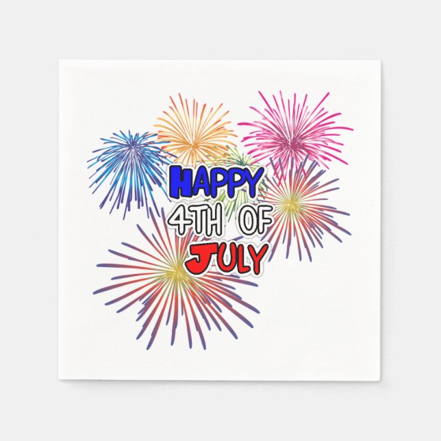 Happy Fourth of July Independence Day Party Napkins (Front)