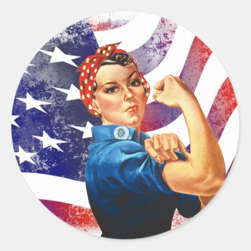 Happy Fourth of July Independent Woman Classic Round Sticker