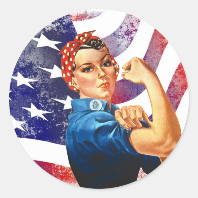 Happy Fourth of July Independent Woman Classic Round Sticker (Front)