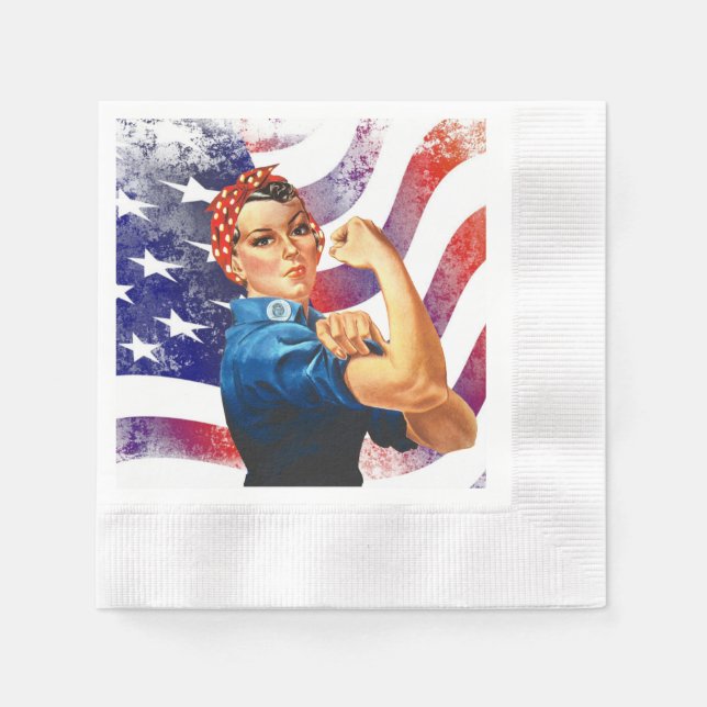 Happy Fourth of July Independent Woman Napkins (Front)