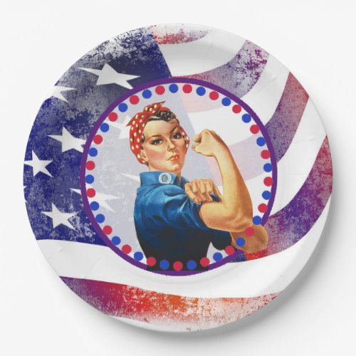 Happy Fourth of July Independent Woman Paper Plates