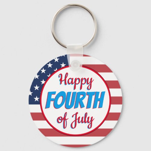 Happy Fourth Of July  Keychain