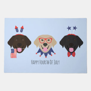 Happy Fourth Of July Labrador Retriever Dogs Doormat