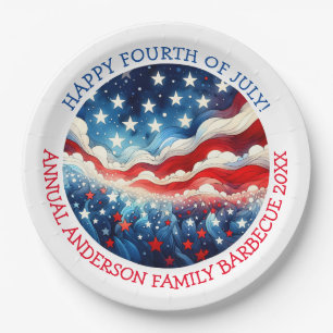 Happy Fourth of July Personalized Paper Plates