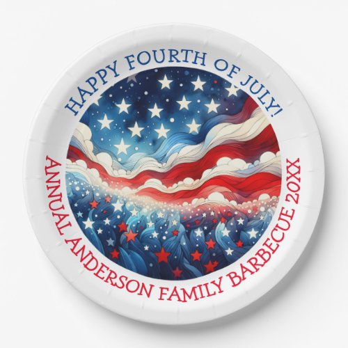 Happy Fourth of July Personalized Paper Plates