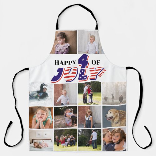 Happy Fourth of July photo collage Apron