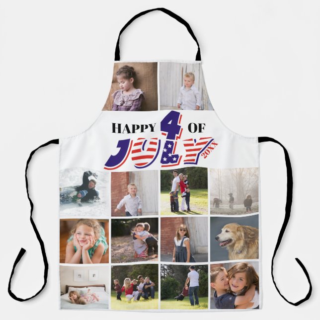 Happy Fourth of July photo collage Apron (Front)