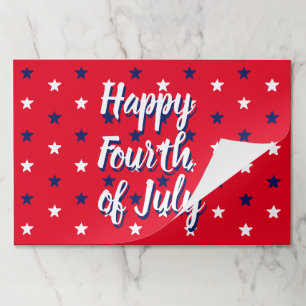 Happy fourth of July red white blue star placemats