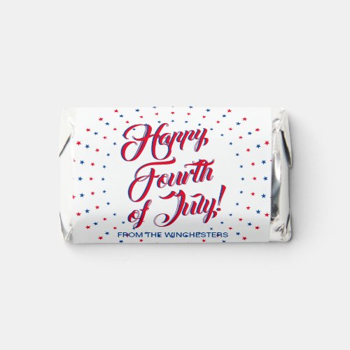 Happy Fourth of July red white  blue stars custom Hersheys Miniatures