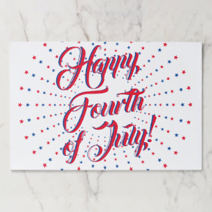Happy Fourth of July red white blue stars placemat
