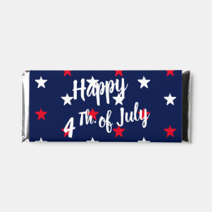 Happy Fourth of July red white & navy blue stars Hershey Bar Favors