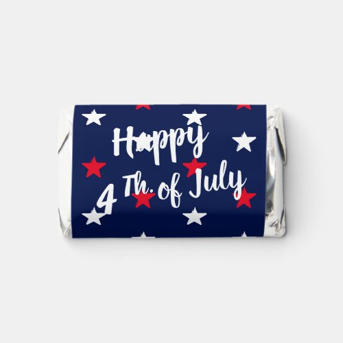 Happy Fourth of July red white  navy blue stars Hersheys Miniatures