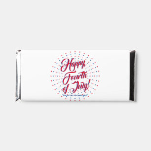 Happy Fourth of July script stars fireworks custom Hershey Bar Favors