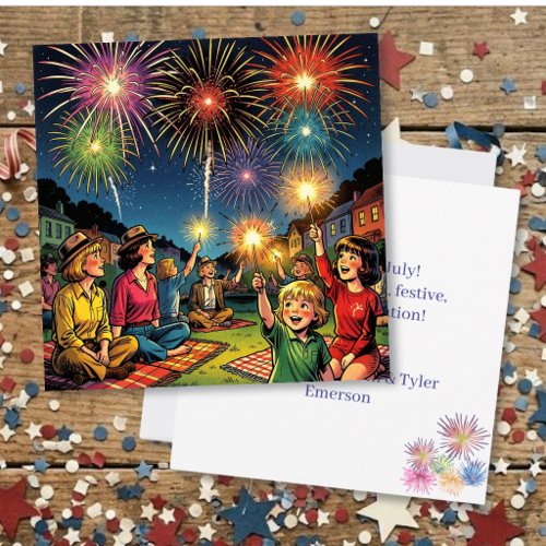 Happy Fourth of July with Custom Message on Back