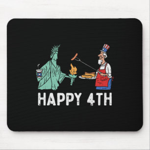 Happy Fourth Statue Of Liberty Uncle Sam Funny 4th Mouse Pad