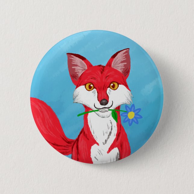 Happy Fox Button (Front)