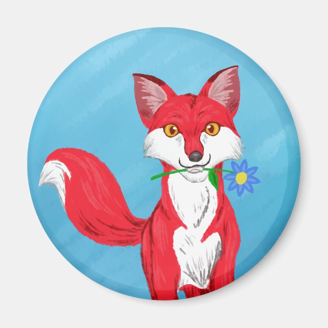 Happy Fox Magnet (Front)