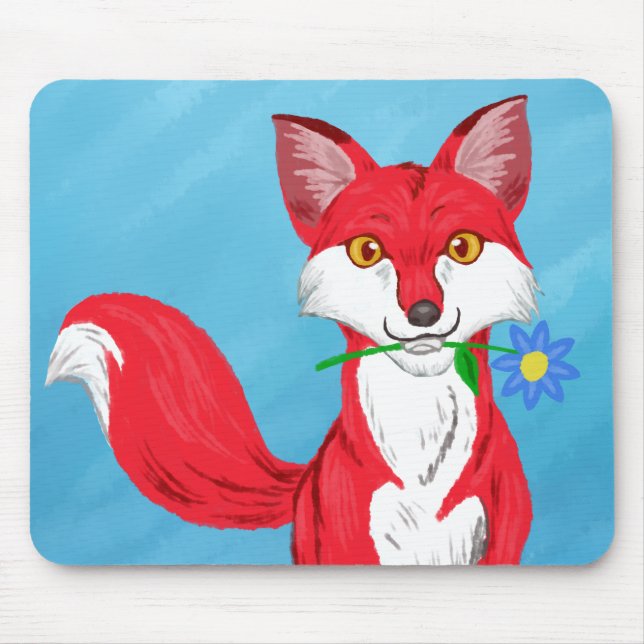 Happy Fox Mouse Pad (Front)