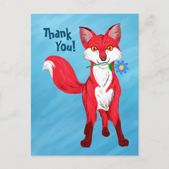 Happy Fox (Thank you!) Postcard (Front)