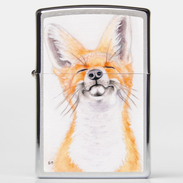 Happy Fox Zippo Lighter (Front)