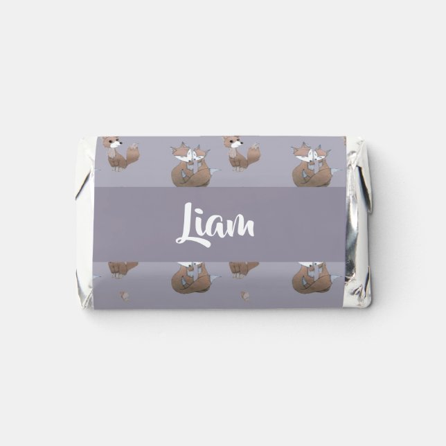 Happy foxes on gray hershey's miniatures (Front)