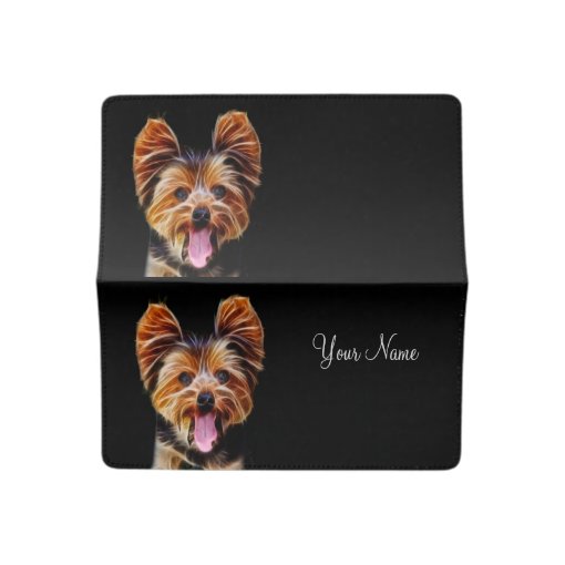 Happy fractalius Yorkie Checkbook Cover Zazzle